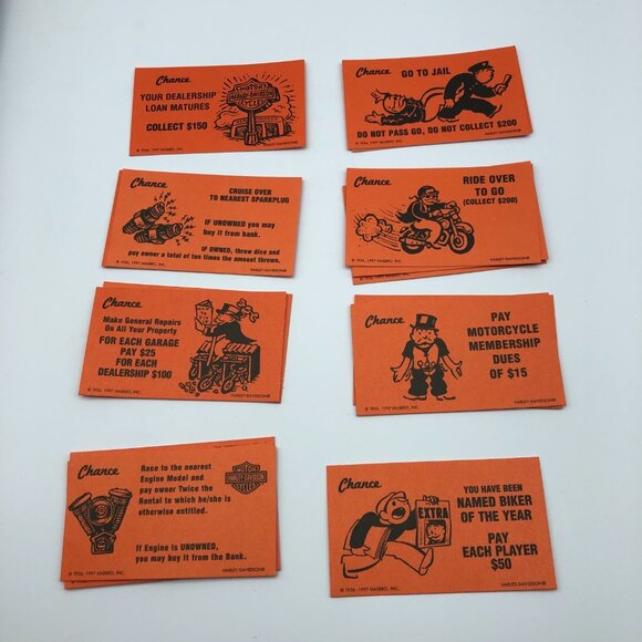 Harley Davidson Monopoly replacement cards community chest & chance - Picture 2 of 5